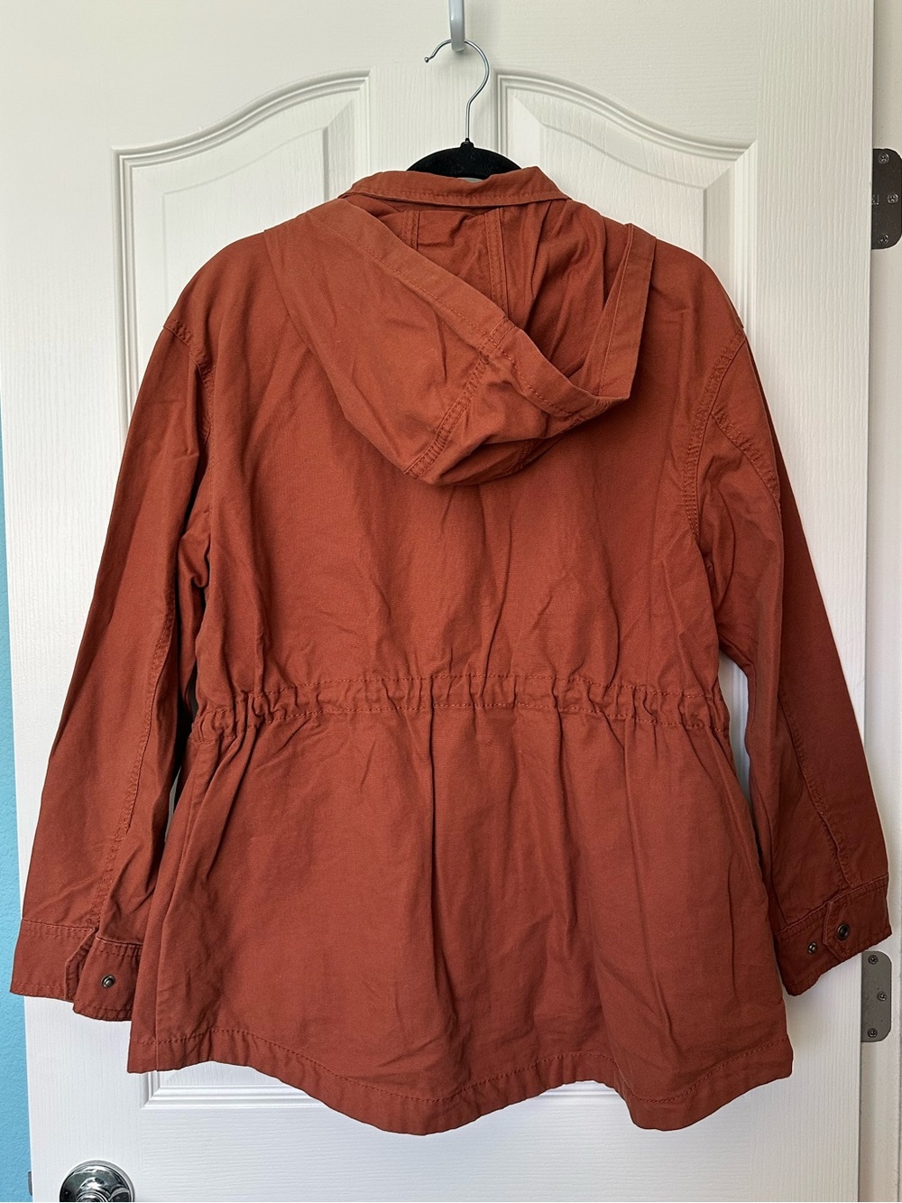 UNIVERSAL THREAD Women’s Rust Orange Hooded Jacket - Picture 2 of 2